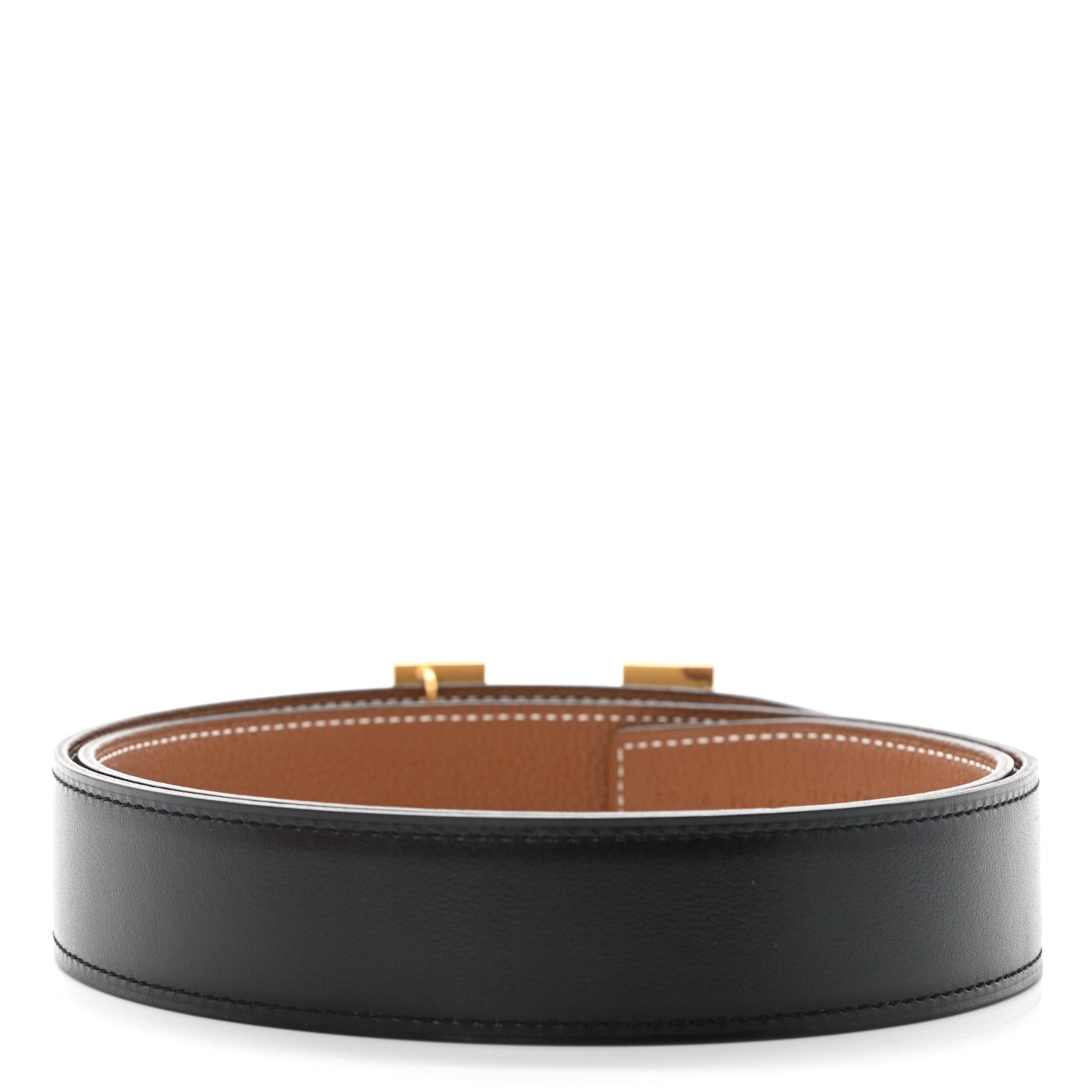 Hermes Swift Togo 32mm H Belt 85 Black Gold 2 of 6