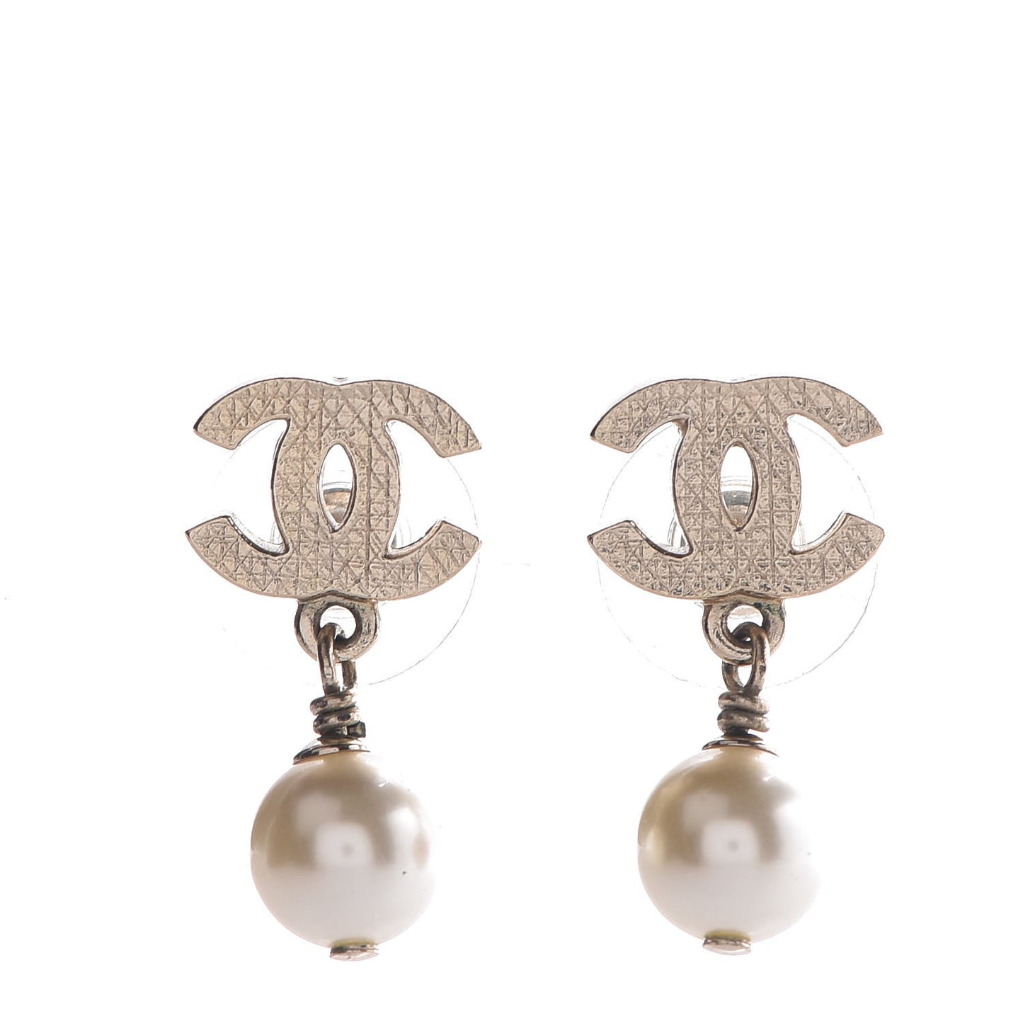 Pearl CC Drop Earrings Gold