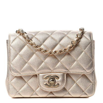 Chanel Metallic Lambskin Quilted Mini Square Flap Gold 1 of 10