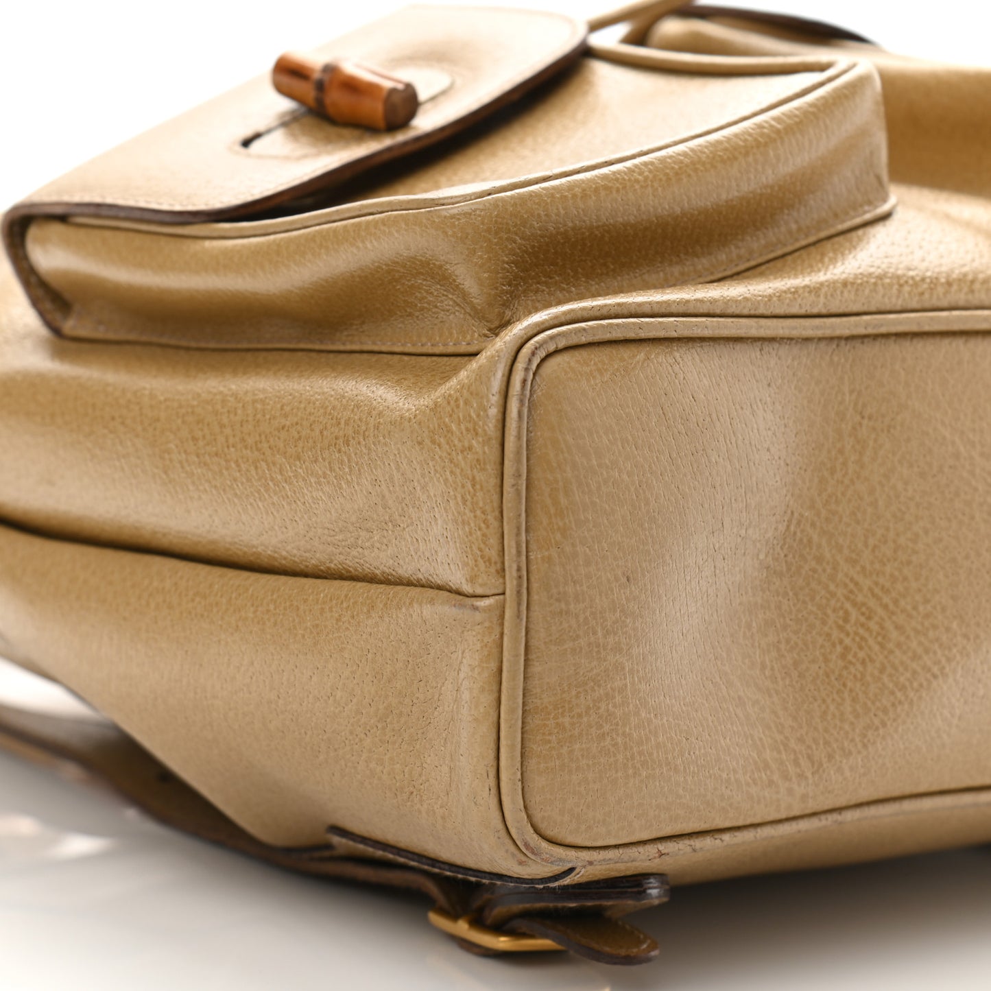 Calfskin Bamboo Backpack Beige