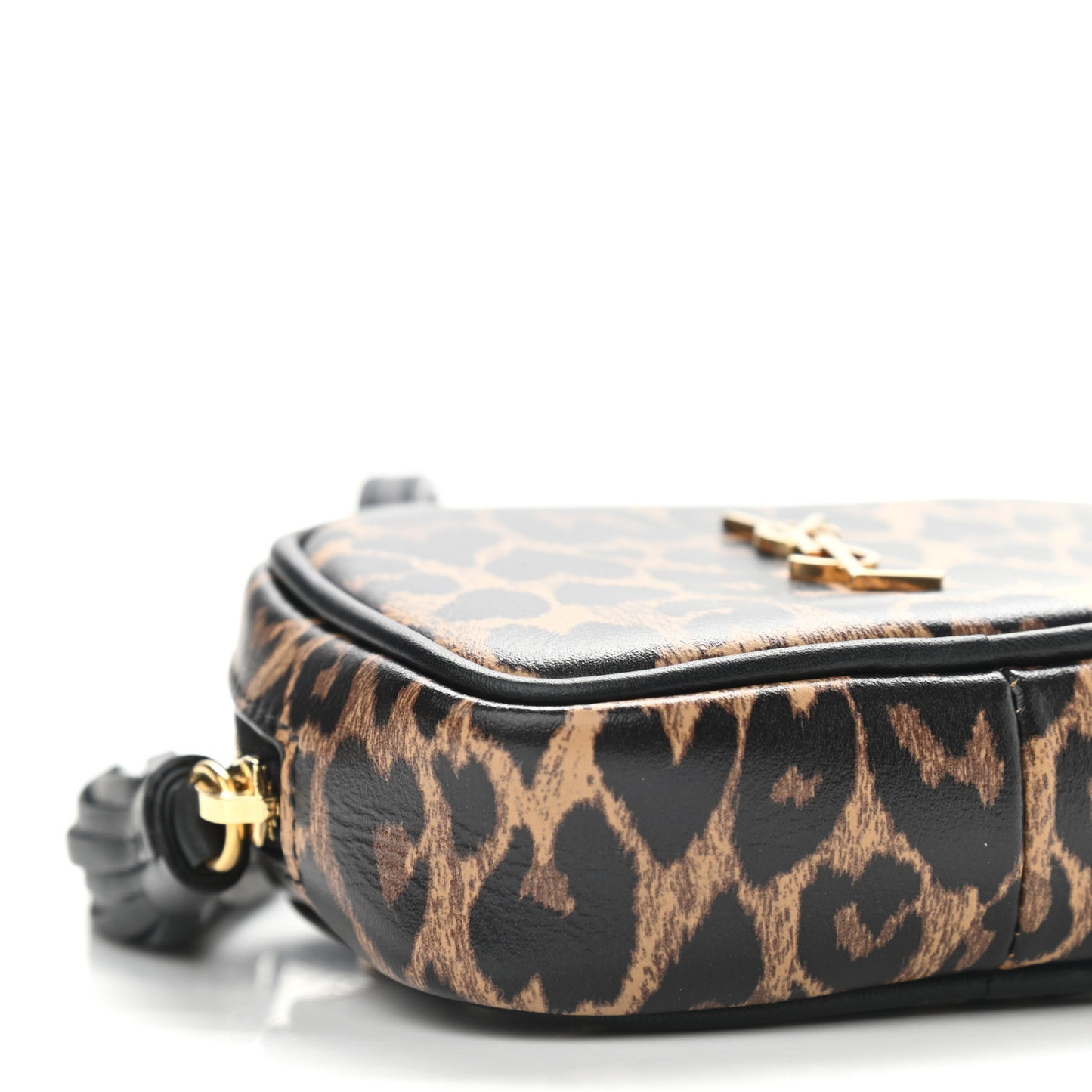 Calfskin Heart Leopard Print Monogram Baby Lou Camera Bag Toffee