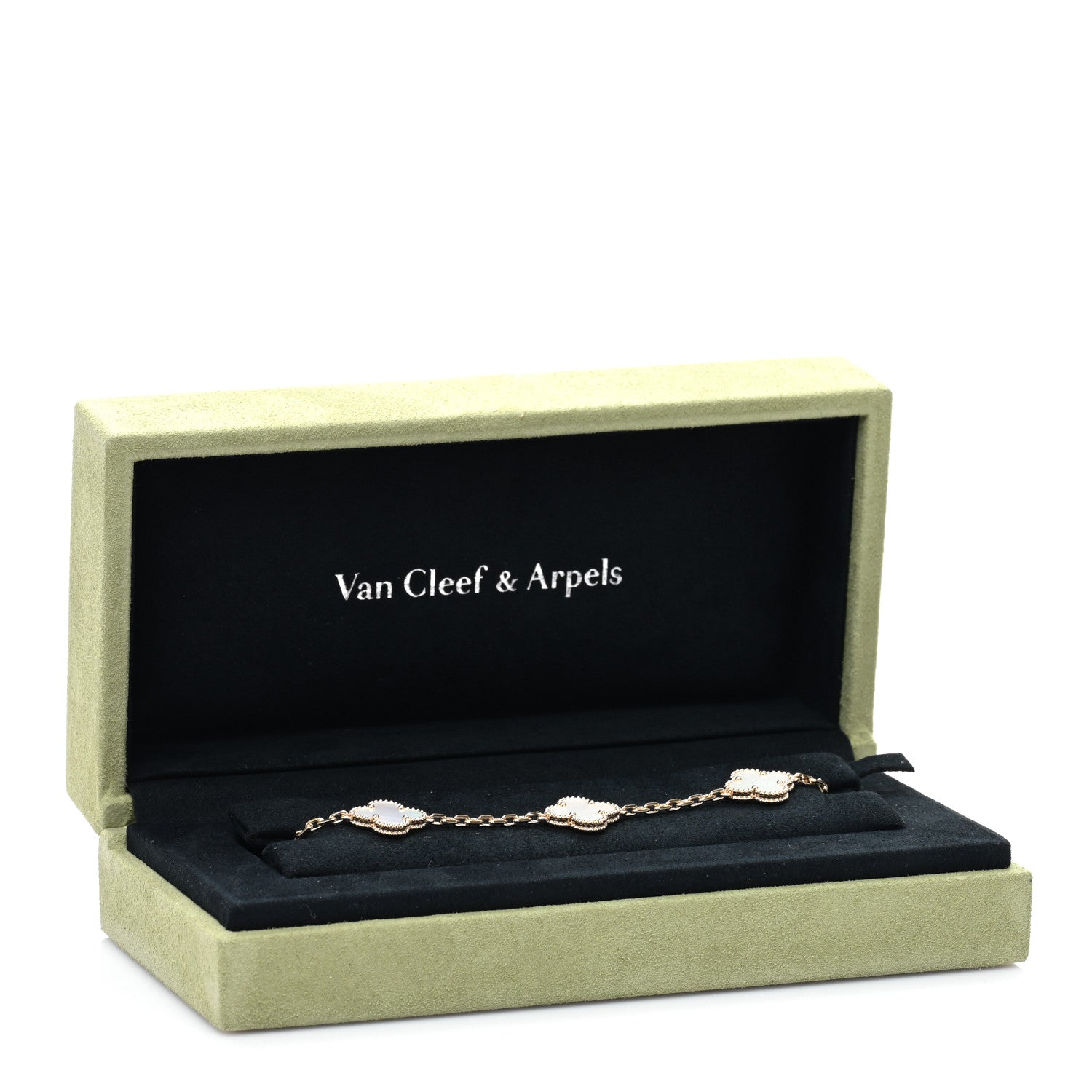 Van Cleef & Arpels 18K Yellow Gold Mother of Pearl 5 Motifs Vintage Alhambra Bracelet 4 of 4