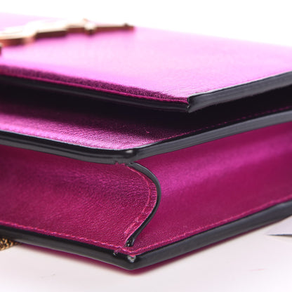 Saint Laurent Metallic Calfskin Classic Monogram Kate Tassel Chain Walle Fuchsia 7 of 14