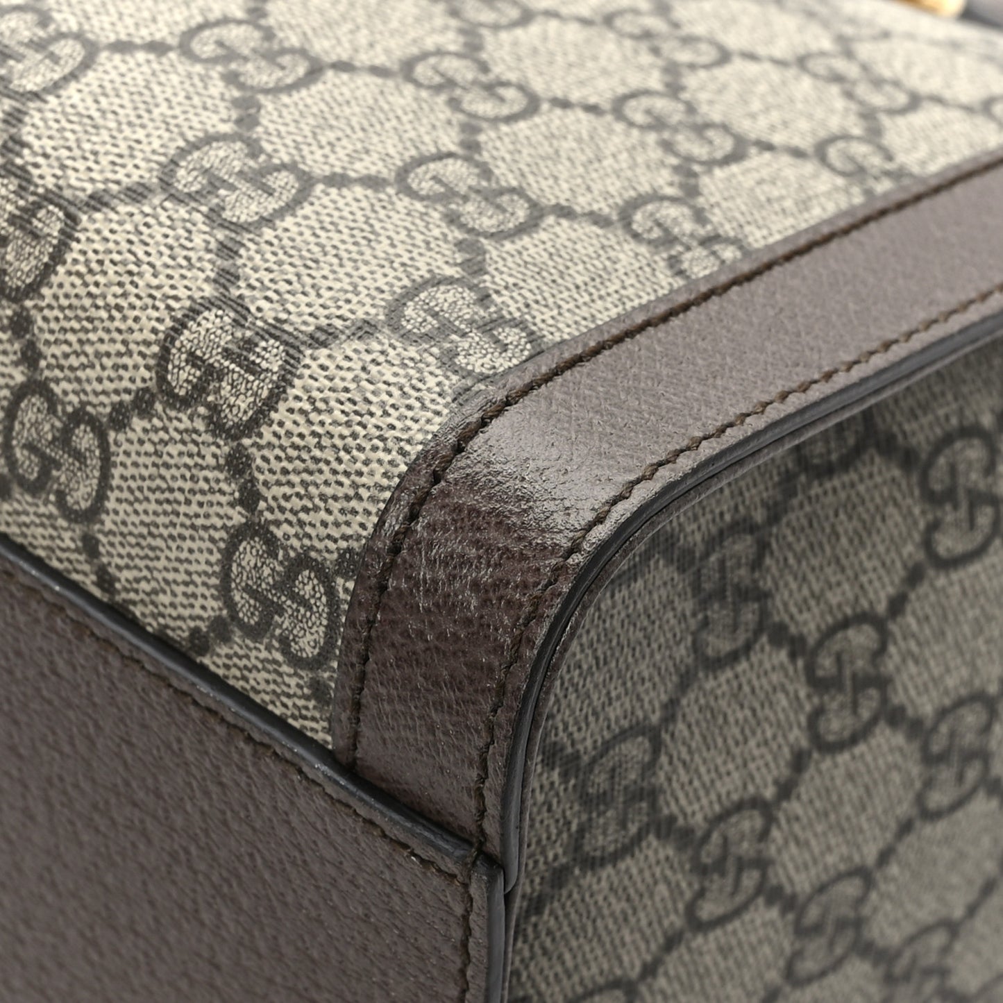 GG Supreme Monogram Web Medium Ophidia Tote Bag Brown
