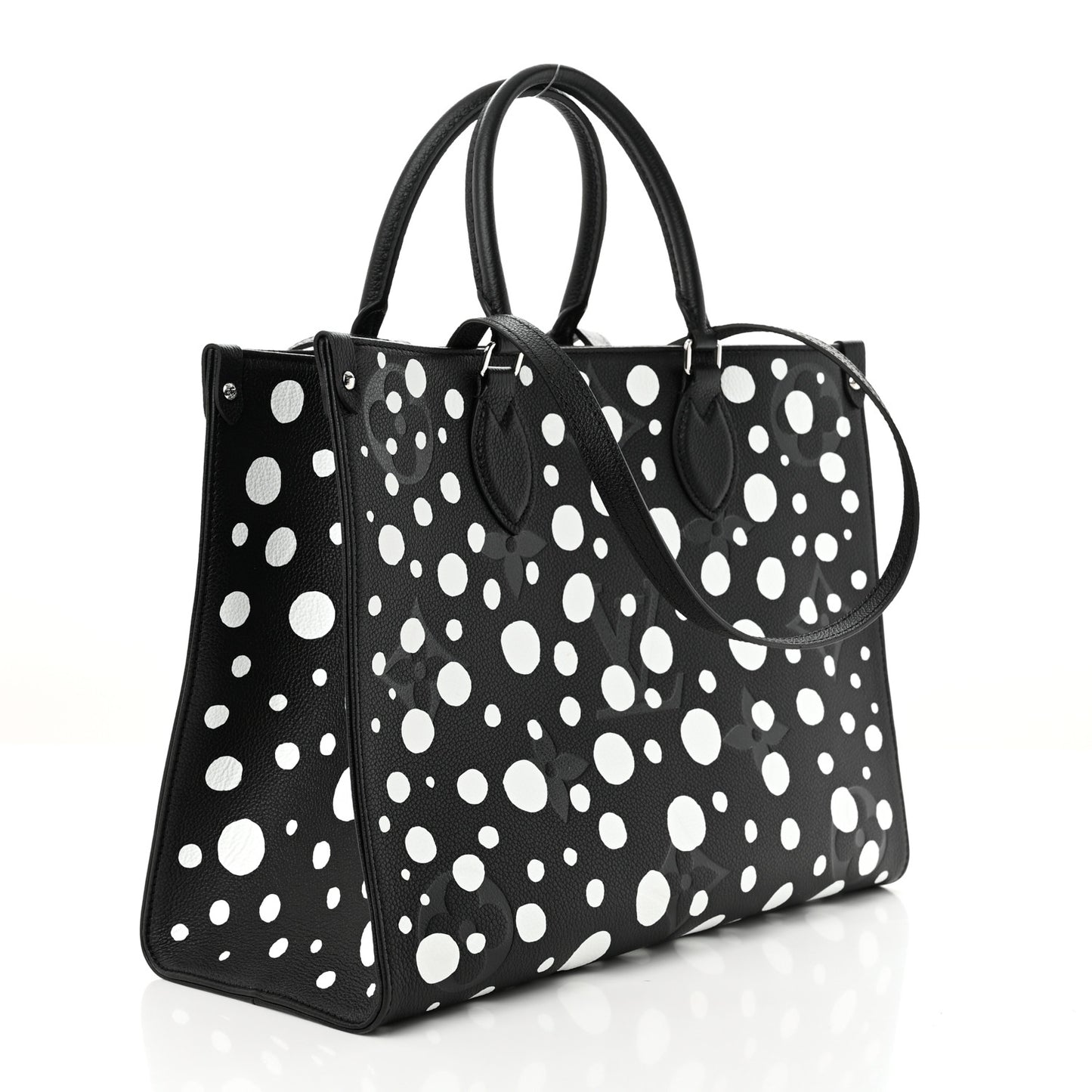 Monogram Kusama Dots Onthego MM Black White