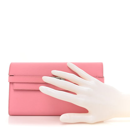 Hermes Epsom Kelly Longue Wallet Rose Confetti 2 of 15