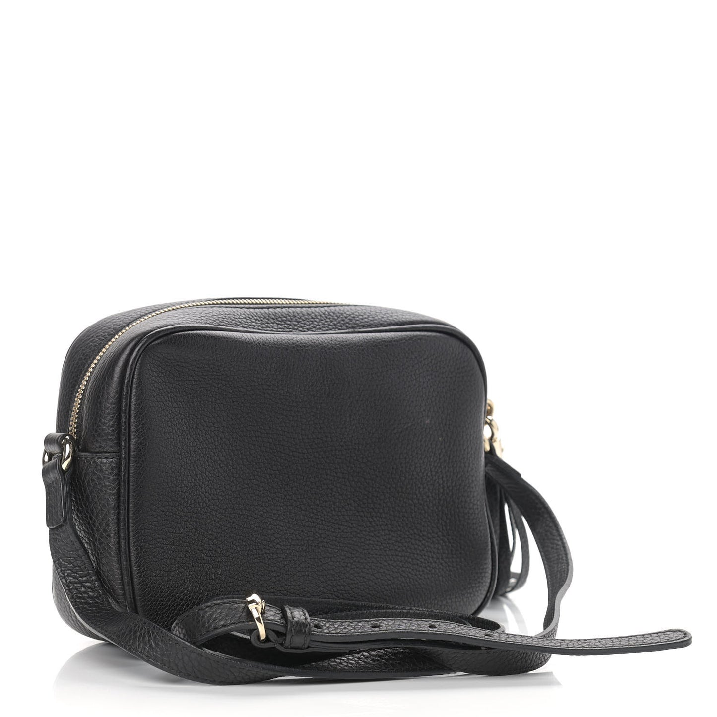 Pebbled Calfskin Small Soho Disco Bag Black