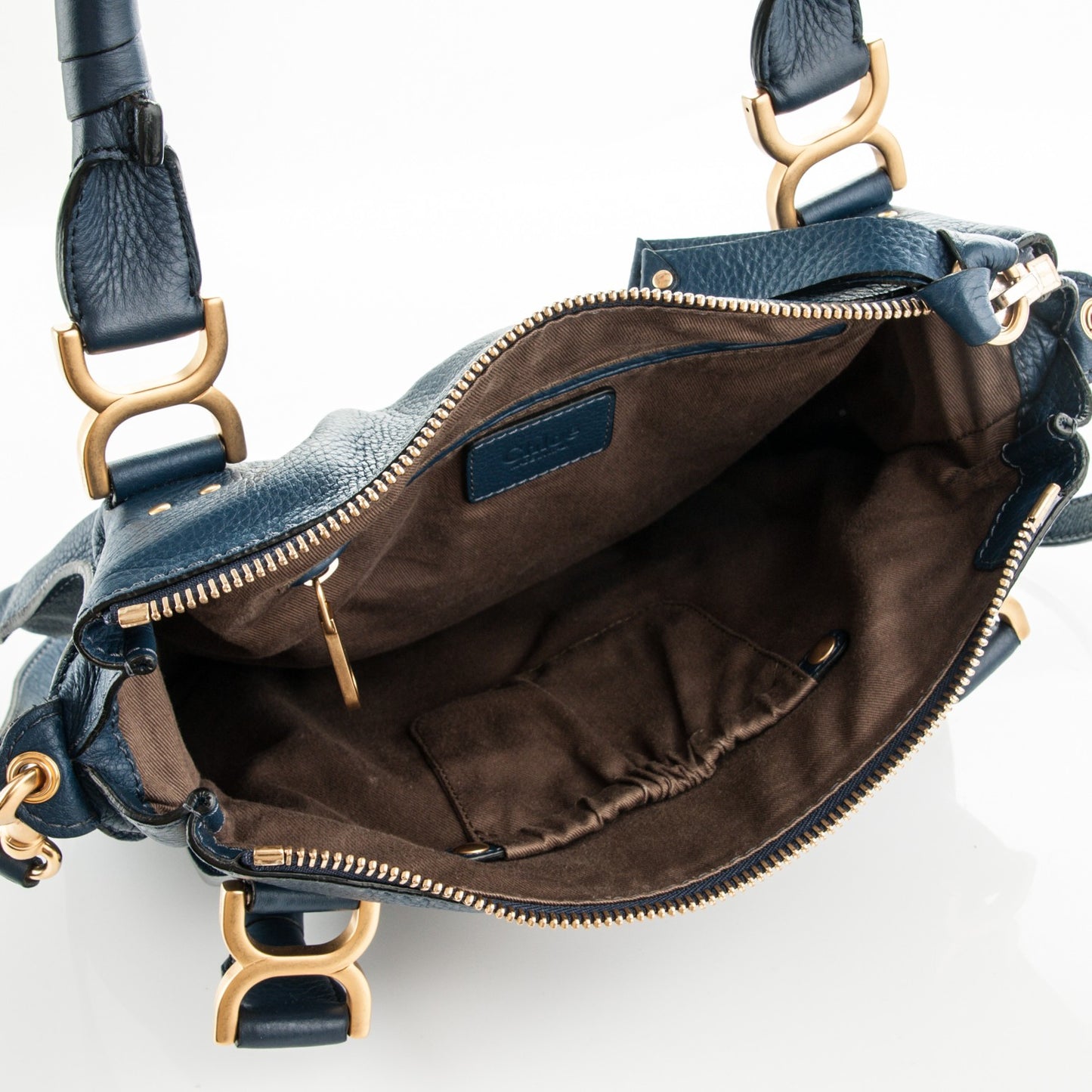 Calfskin Medium Marcie Satchel Royal Navy