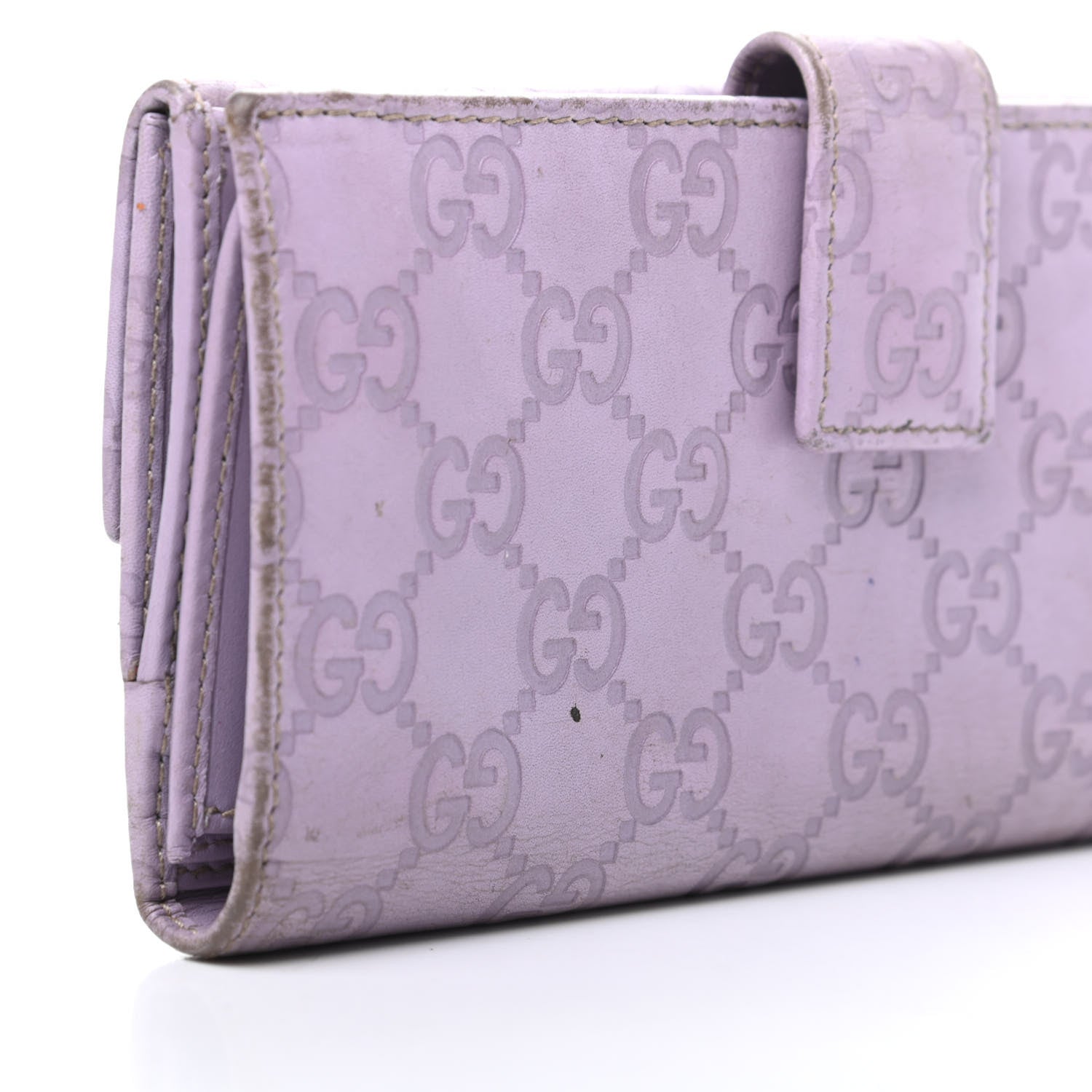 Gucci Guccissima Metal Bar Continental Wallet Lavender 11 of 12
