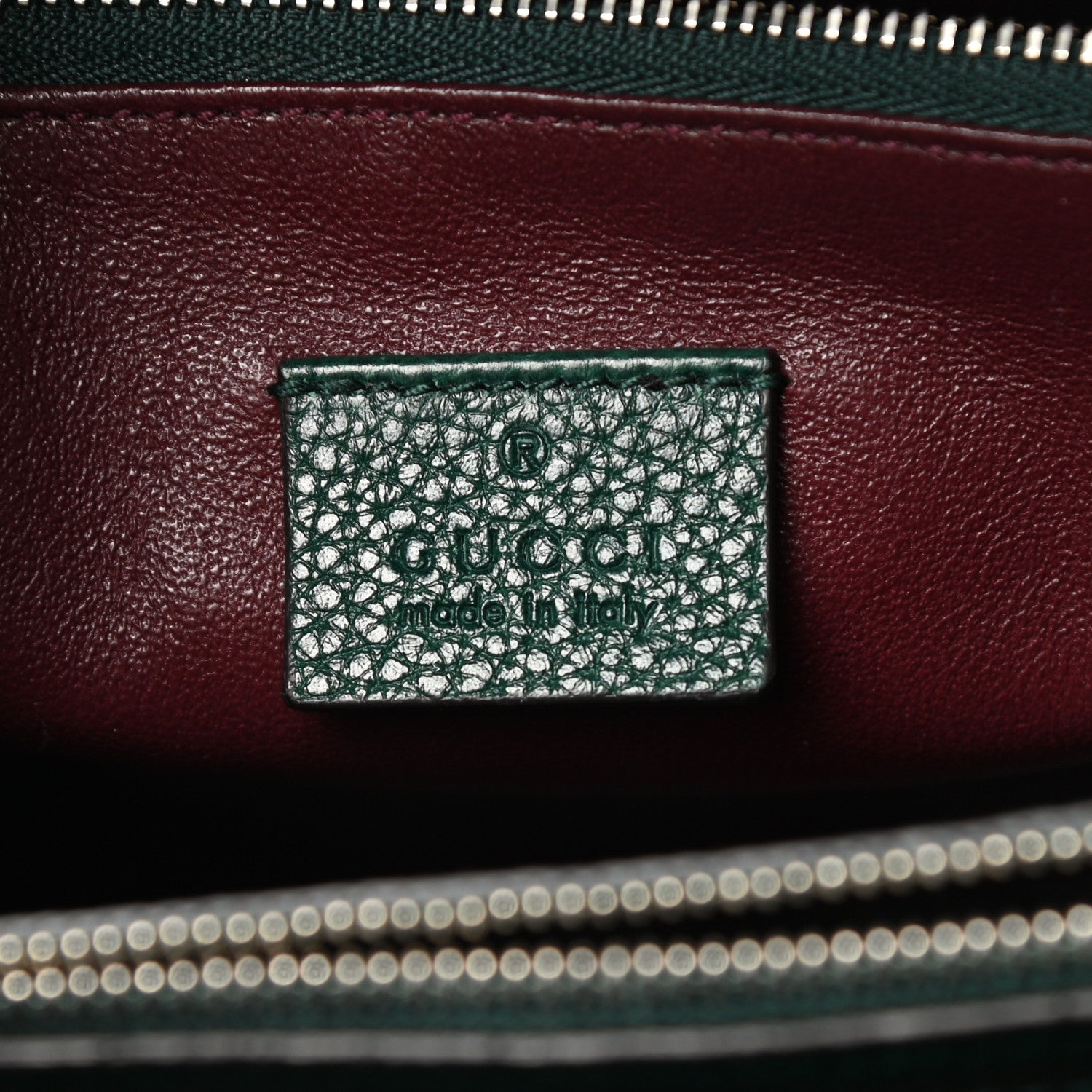 Gucci Grainy Calfskin Small Zumi Top Handle Bag Vintage Green 7 of 14