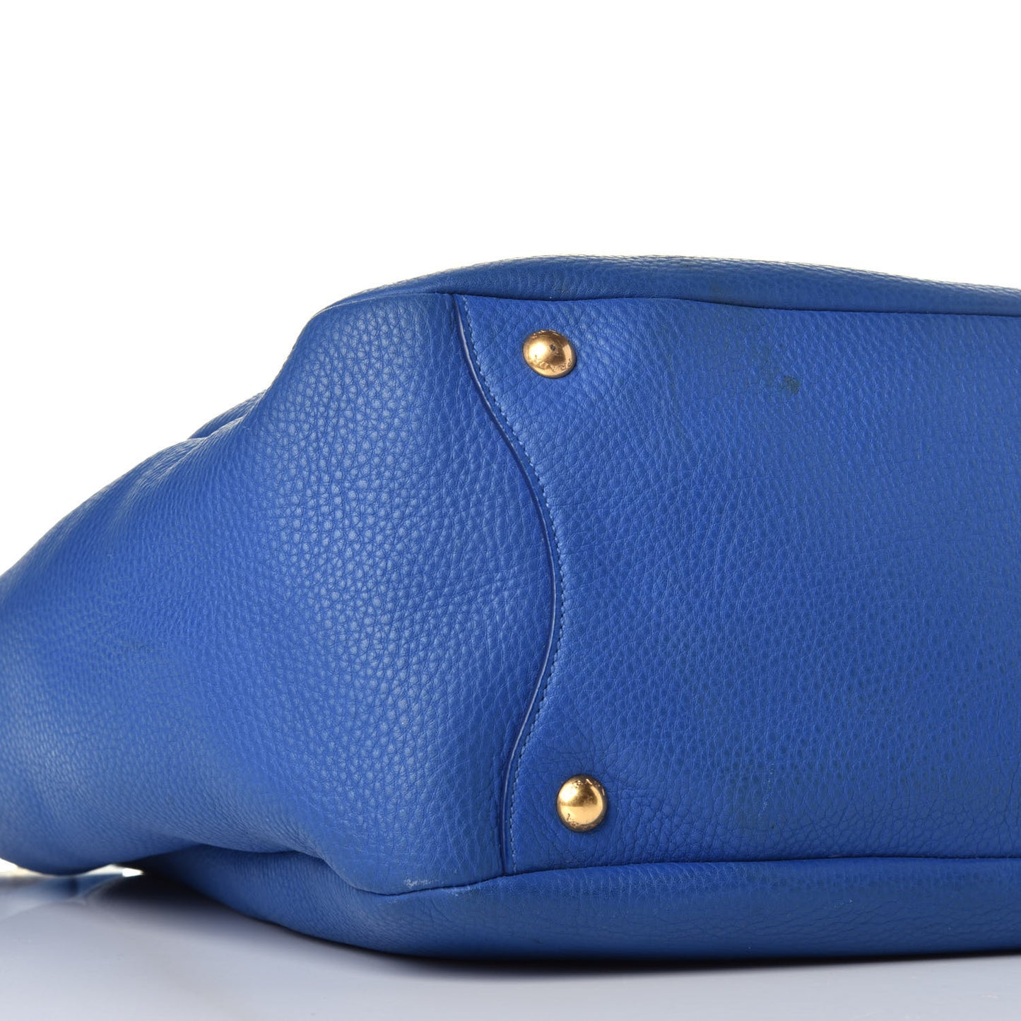 Vitello Daino Side Pocket Hobo Azzurro