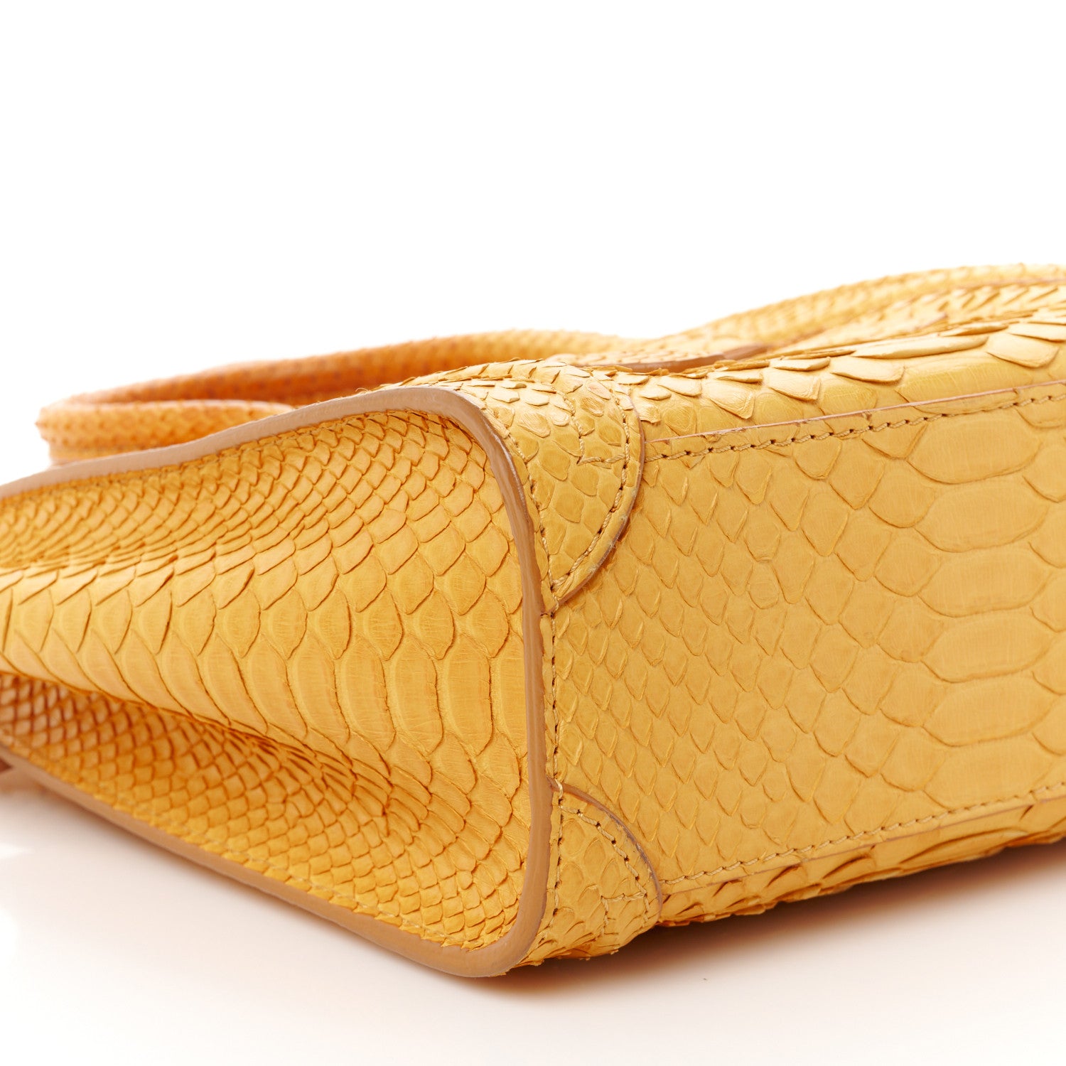 Celine Snakeskin Calfskin Nano Luggage Yellow 9 of 11