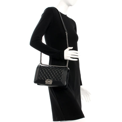 Chanel Calfskin Quilted Medium Boy Flap Black 2 of 8