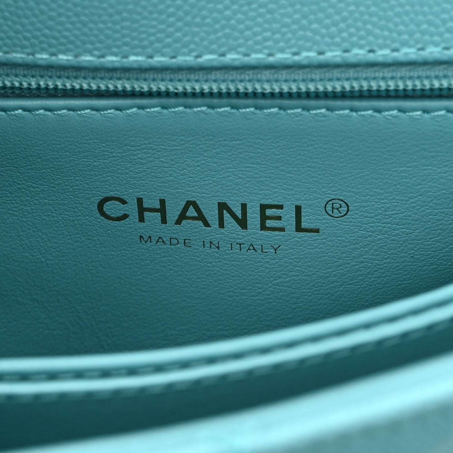 Caviar Quilted Mini Coco Handle Flap Turquoise