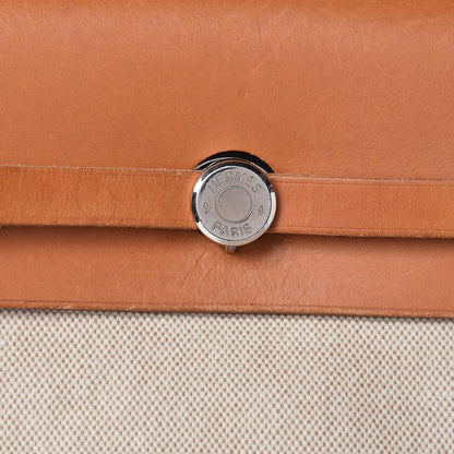 Hermes Toile Vache Calfskin Herbag 40 GM Natural 11 of 16