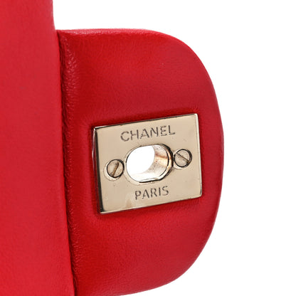 Chanel Lambskin Quilted Mini Rectangular Flap Red 6 of 12