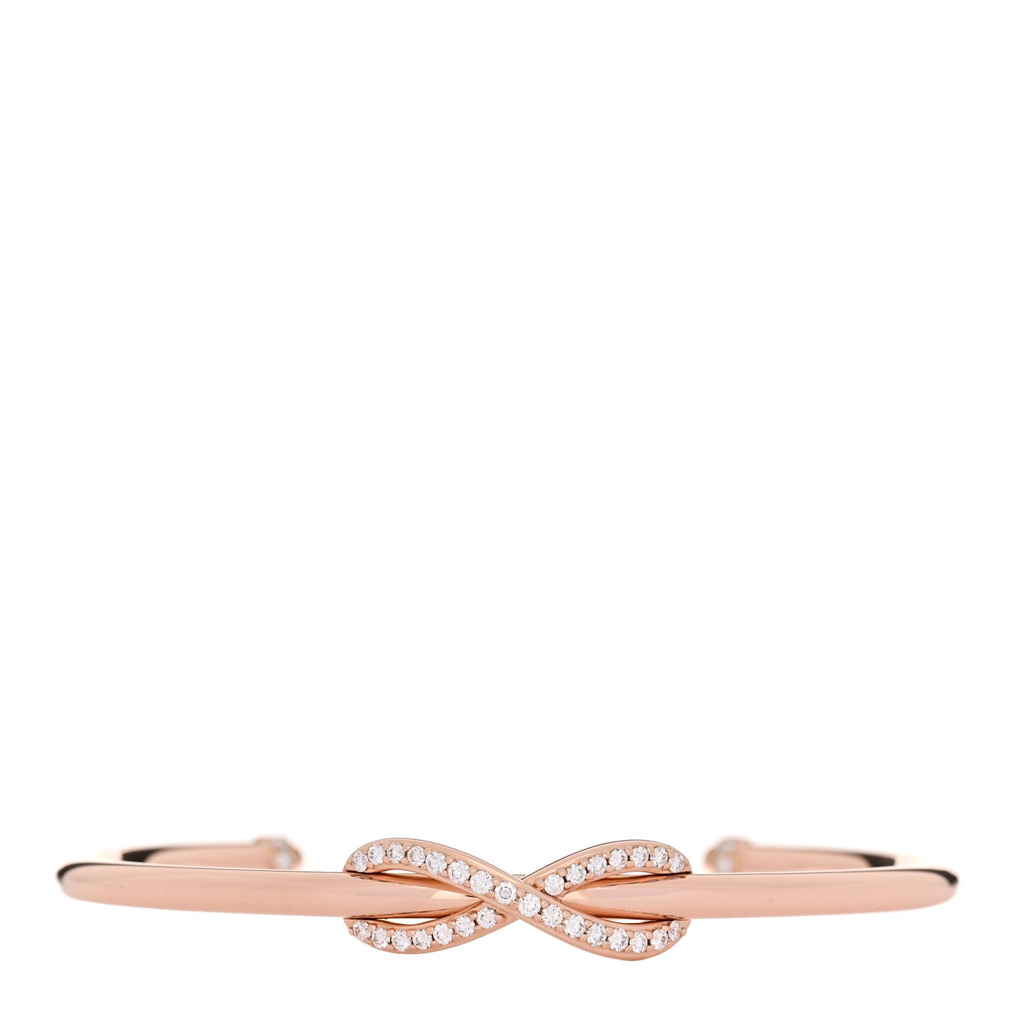 18K Rose Gold Diamond Infinity Cuff Bracelet