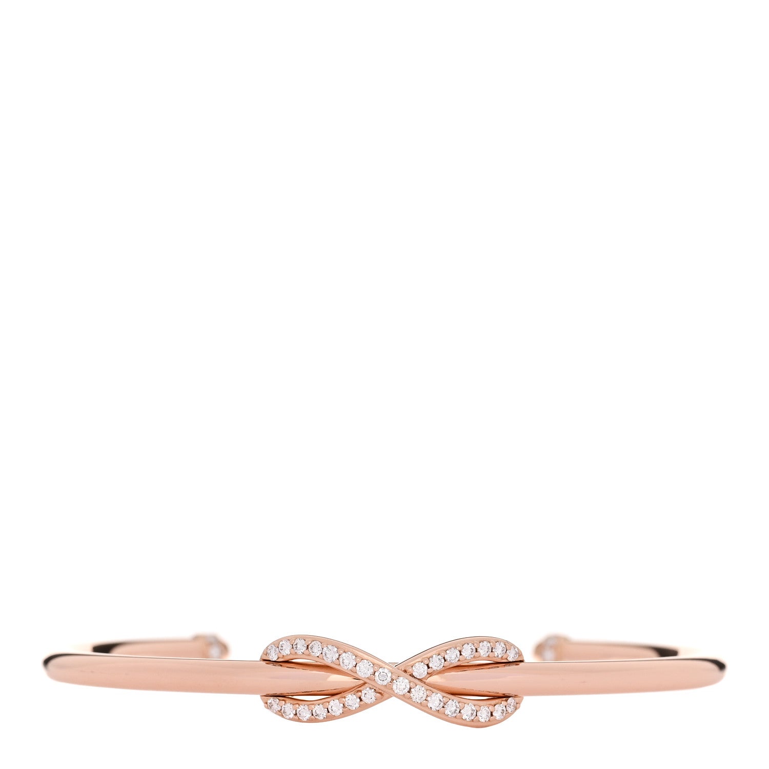 Tiffany 18K Rose Gold Diamond Infinity Cuff Bracelet 1 of 4