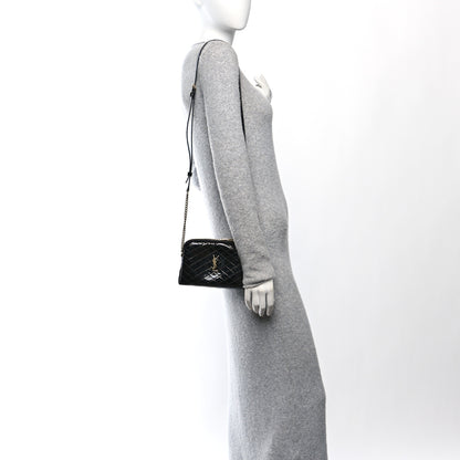 Saint Laurent Patent Quilted Gaby Zipped Pouch Black 3 of 13