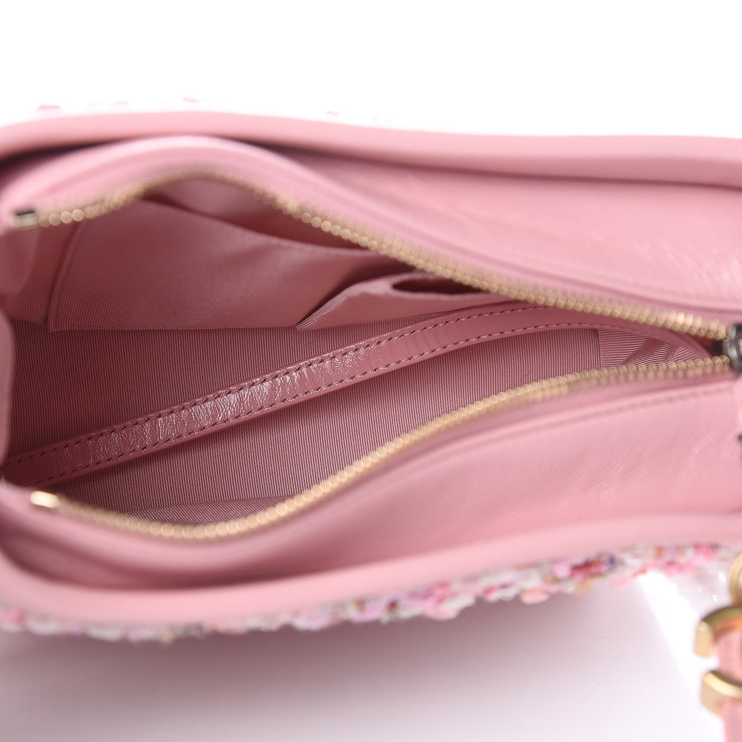 Tweed Calfskin Small Gabrielle Hobo Light Pink