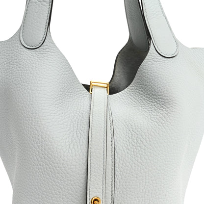 Hermes Taurillon Clemence Picotin Lock 22 MM Bleu Pale 8 of 11