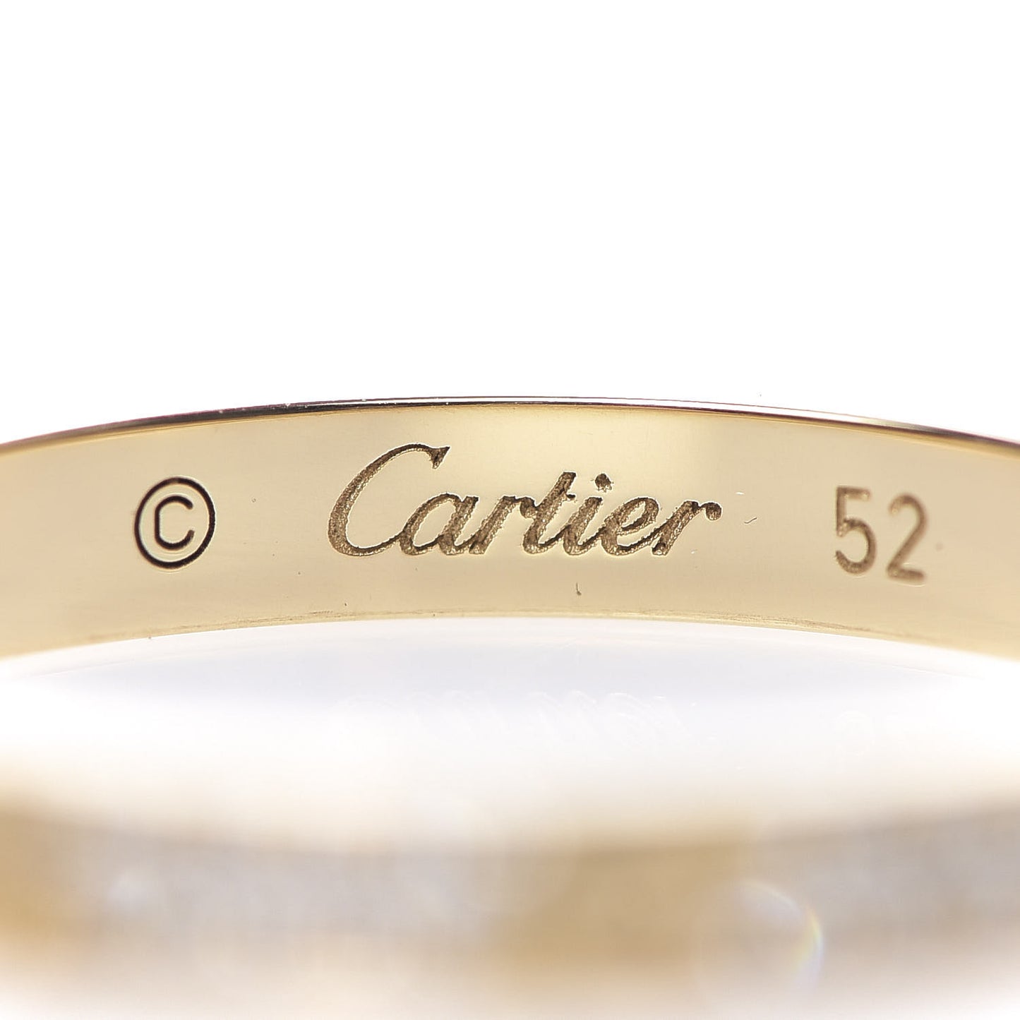 18K Yellow Gold Diamond 2.6mm LOVE Paved Band Ring 52 6