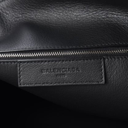Balenciaga Calfskin Logo Medium Shopping Tote Black 6 of 7