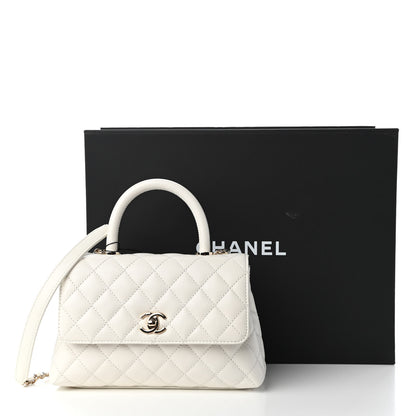 Chanel Caviar Quilted Mini Coco Handle Flap White 11 of 11