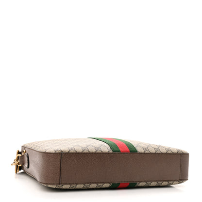 Gucci GG Supreme Monogram Textured Calfskin Web Medium Ophidia Briefcase Beige Ebony New Acero 4 of 11