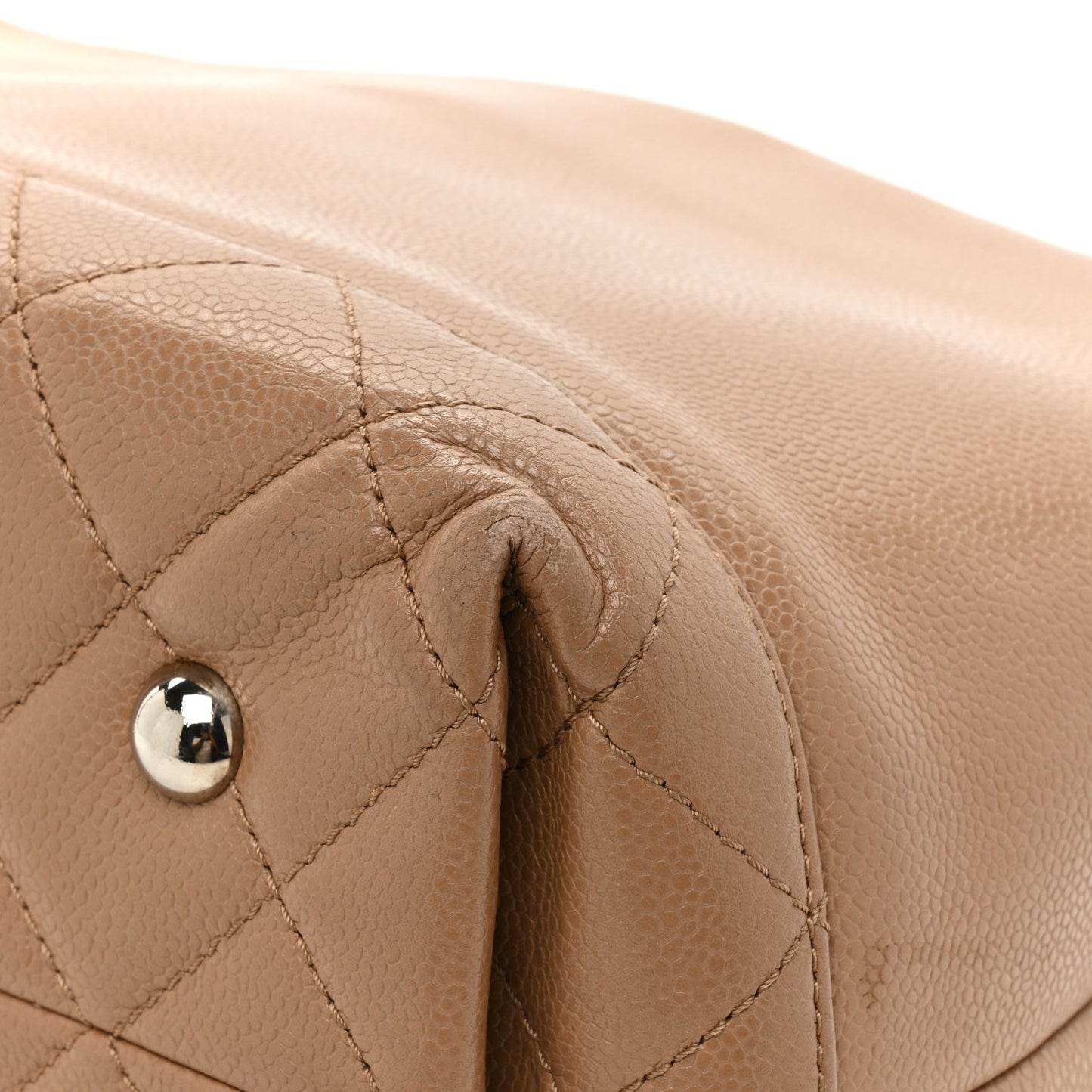 Caviar Medium Soft CC Top Handle Tote Dark Beige