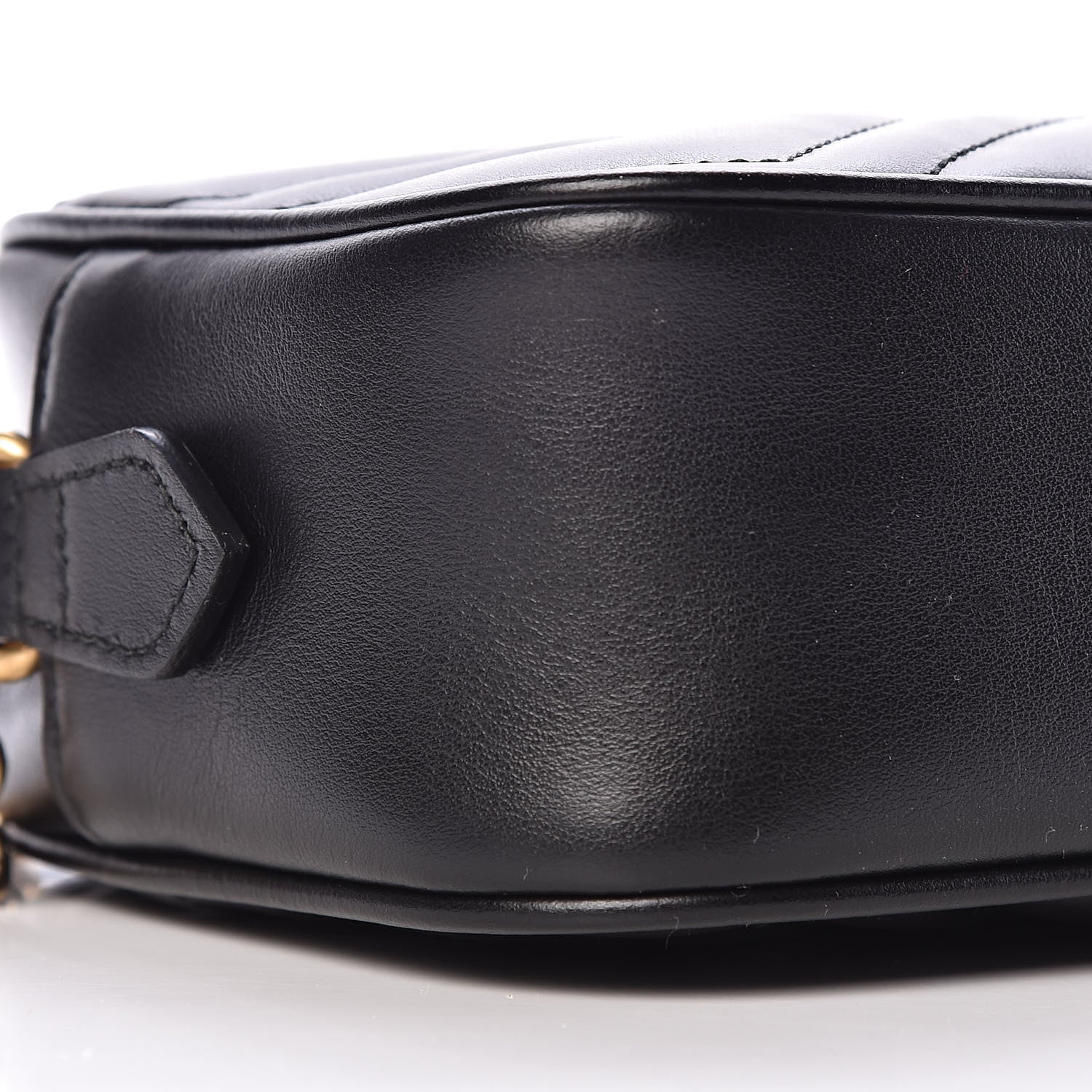 Gucci Calfskin Matelasse Mini GG Marmont Chain Shoulder Bag Black 9 of 10