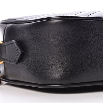 Gucci Calfskin Matelasse Mini GG Marmont Chain Shoulder Bag Black 9 of 10