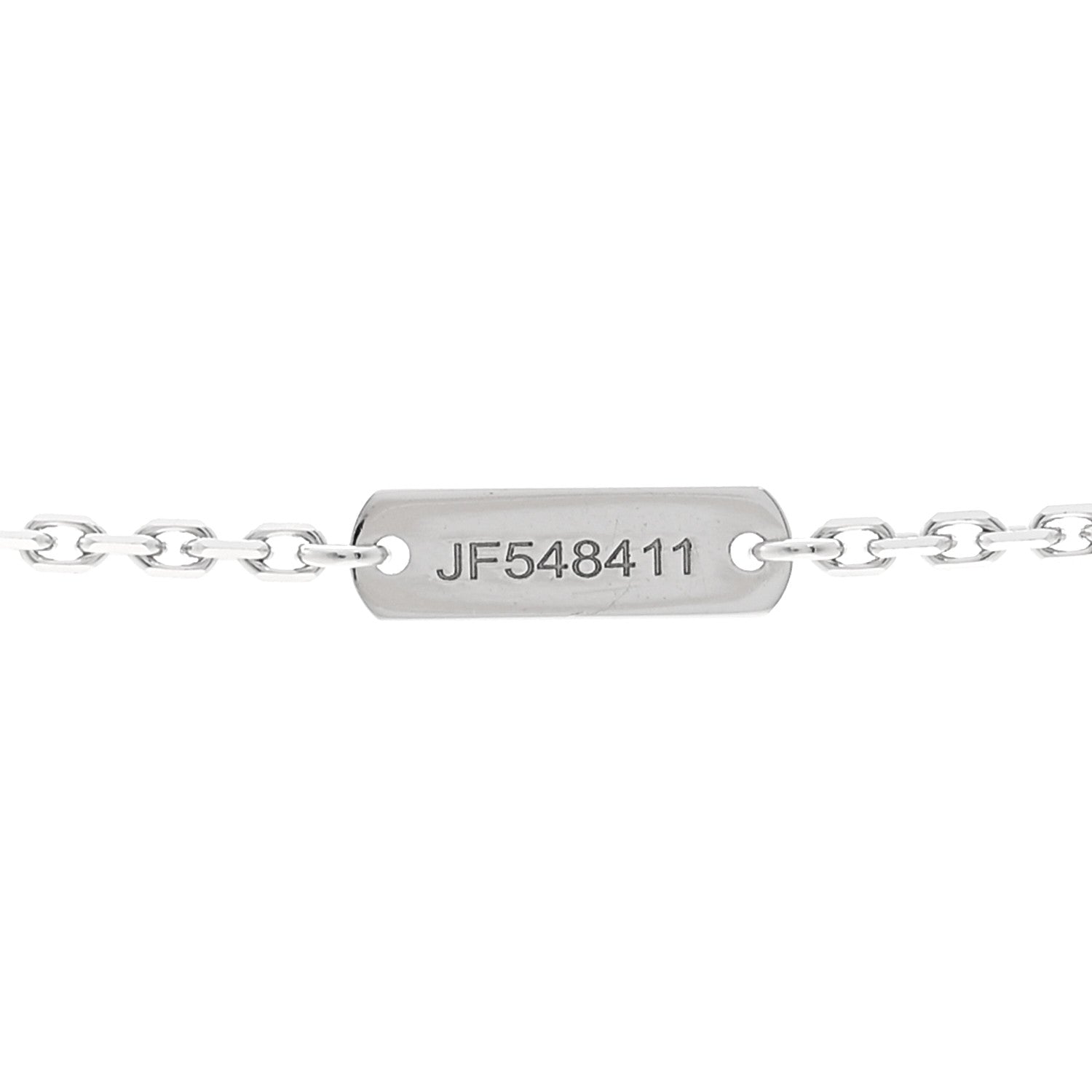 Van Cleef & Arpels 18K White Rose Gold Diamond Guilloche Vintage Alhambra Pendant Necklace 5 of 6