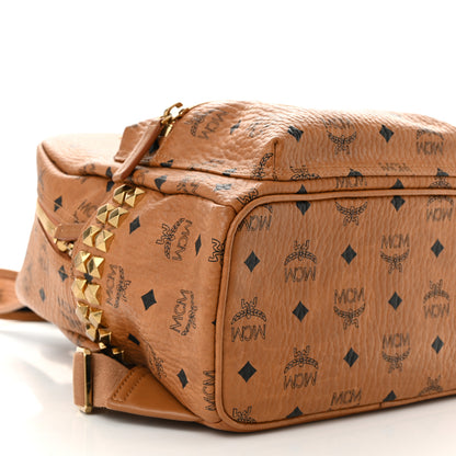 MCM Visetos Small Side Stud Stark Backpack Cognac 7 of 8