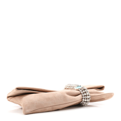 Jimmy Choo Shimmer Suede Crystal Chandra Clutch Blush 4 of 10