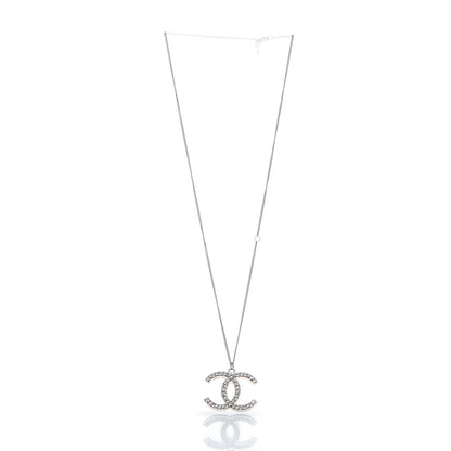 Chanel Crystal Large CC Necklace Silver 4 of 5