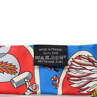 Hermes Silk Exposition Universelle Twilly Rouge Bleu Electrique Gold 2 of 3