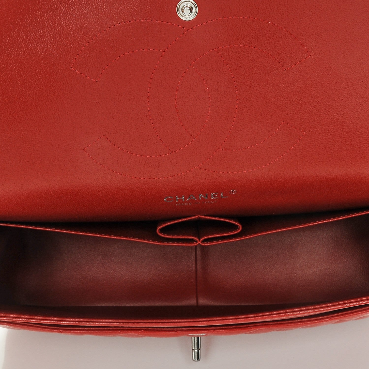 Chanel Lambskin Quilted Jumbo Double Flap Red 5 of 7
