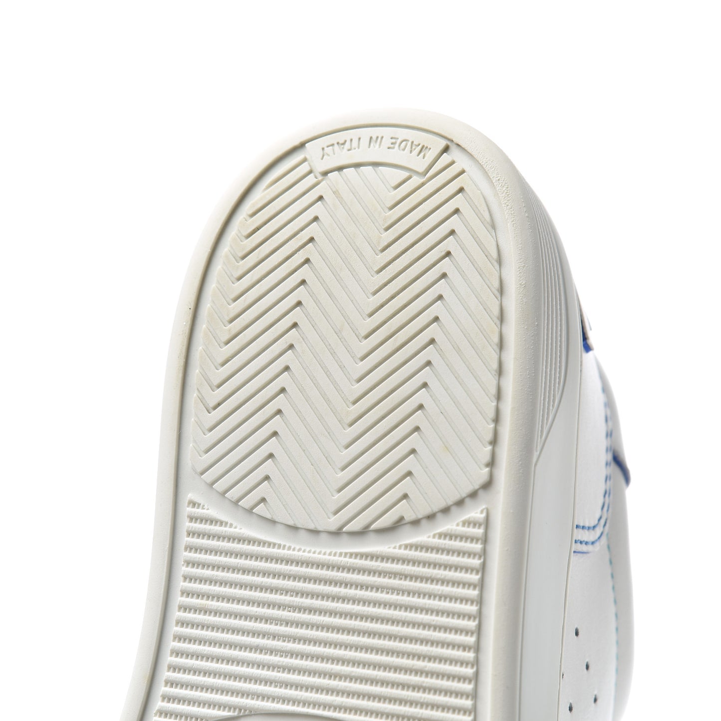 Calfskin Womens Logo Sneakers 40 White Blue