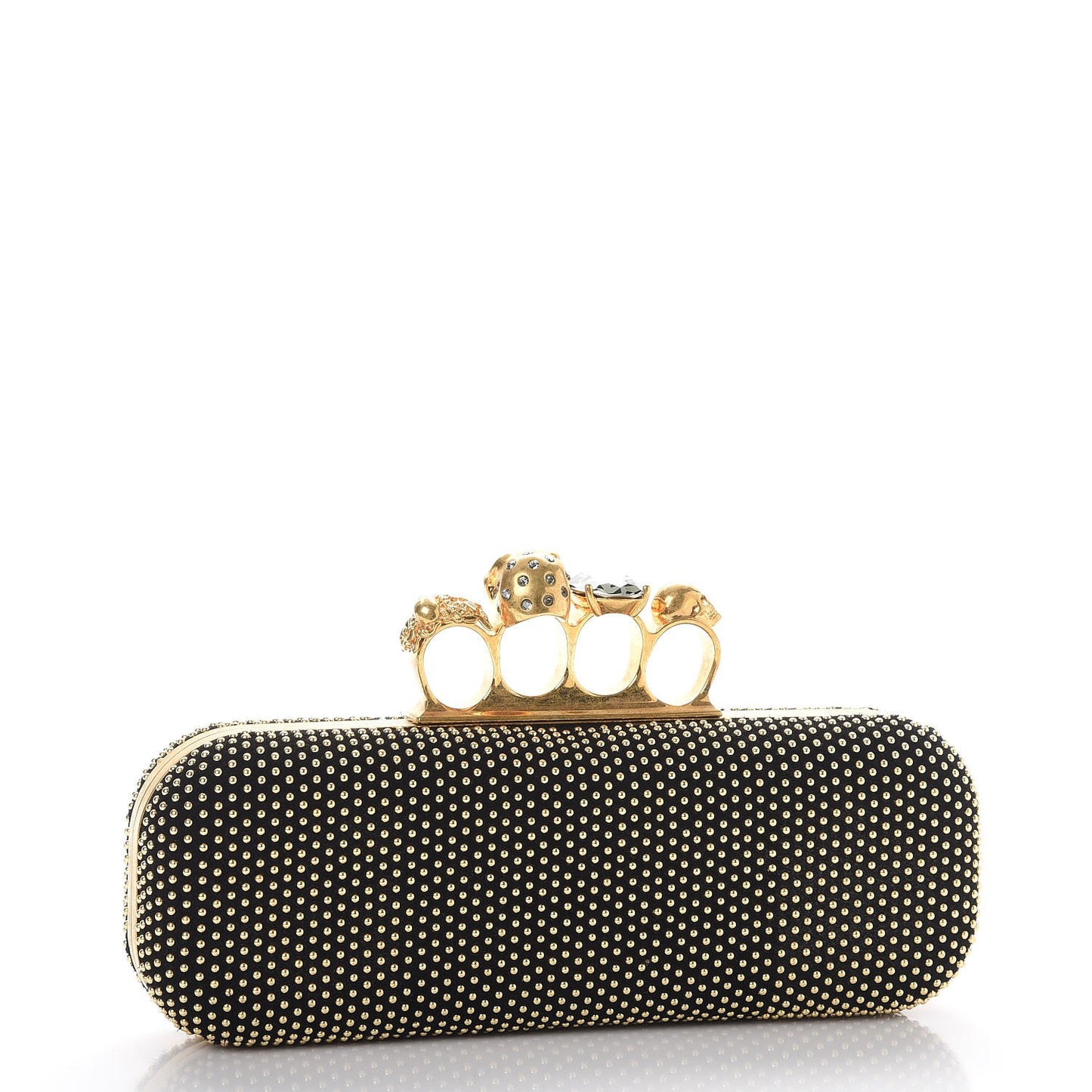 Studded Knucklebox Clutch Black