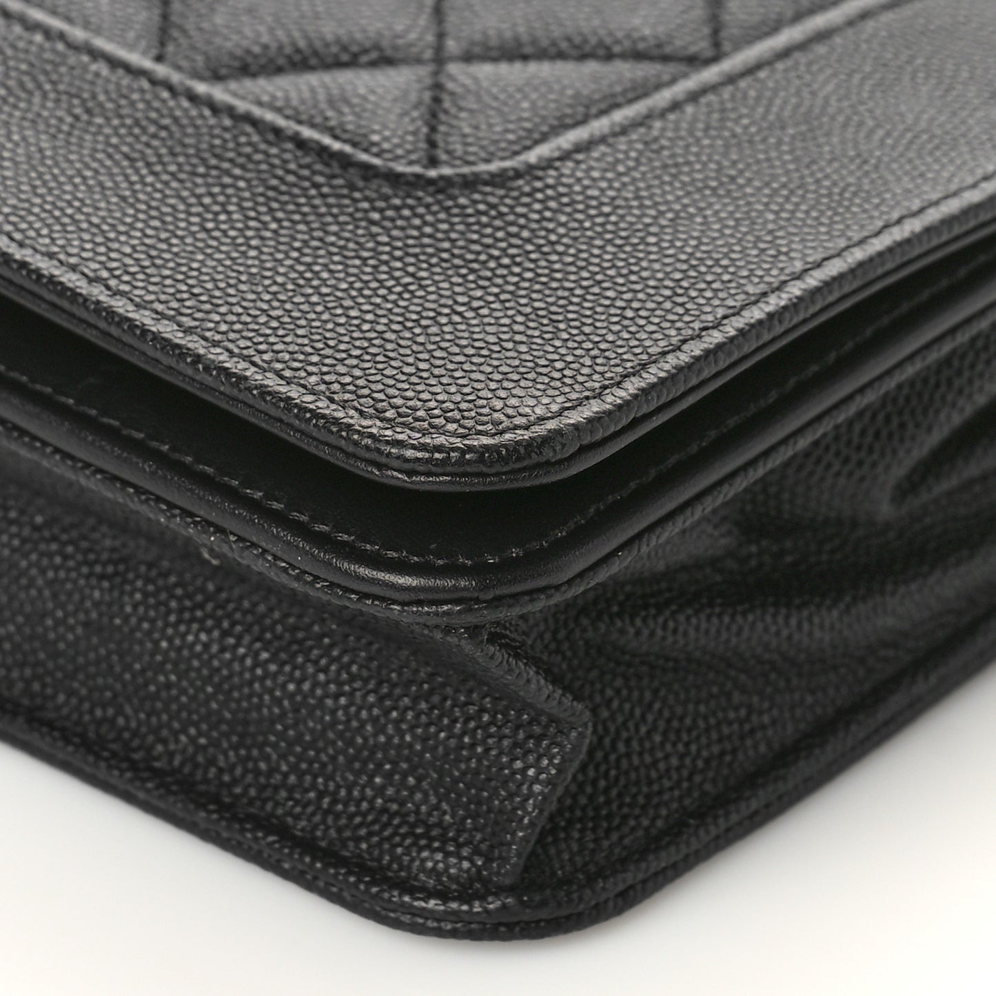Caviar Quilted Vintage Mademoiselle Wallet On Chain WOC Black