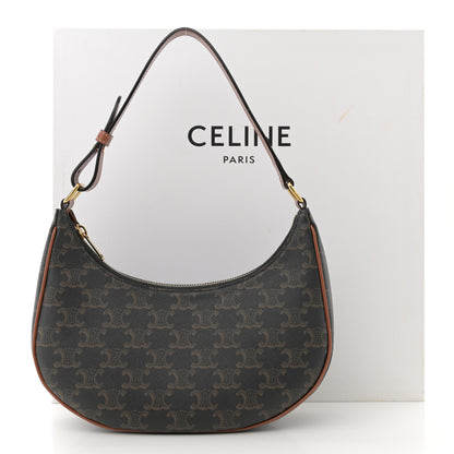 Celine Triomphe Canvas Calfskin Ava Shoulder Bag Tan 12 of 12