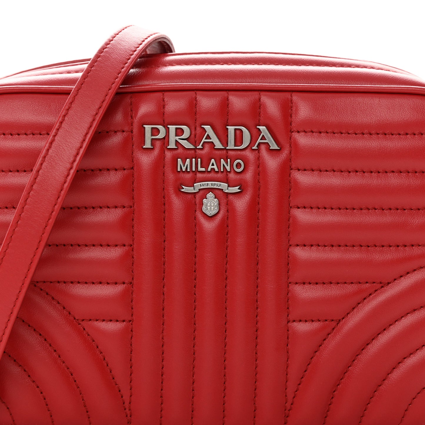 Soft Calfskin Diagramme Camera Bag Rosso