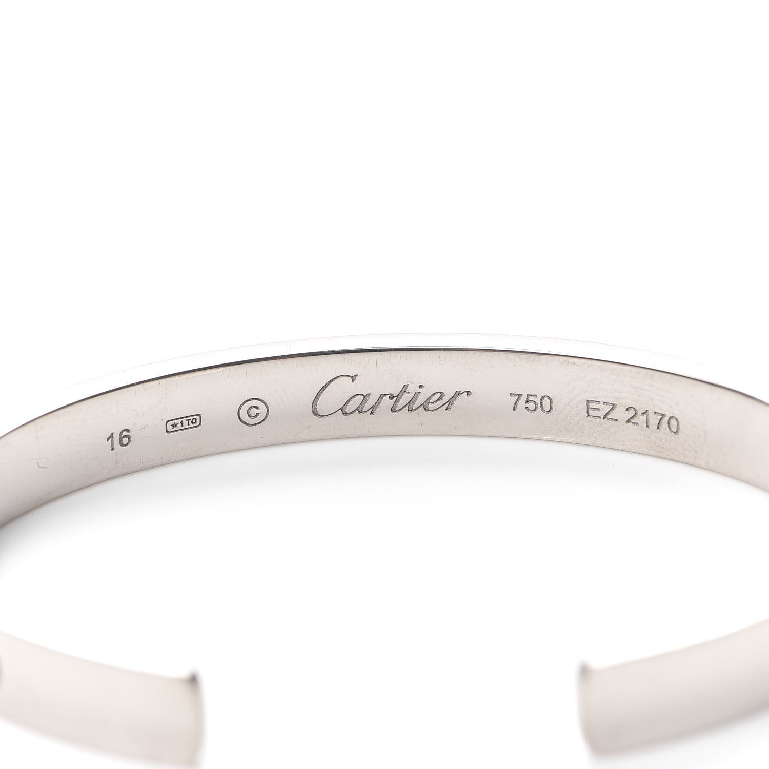 Cartier 18K White Gold LOVE Cuff Bracelet 16 4 of 4