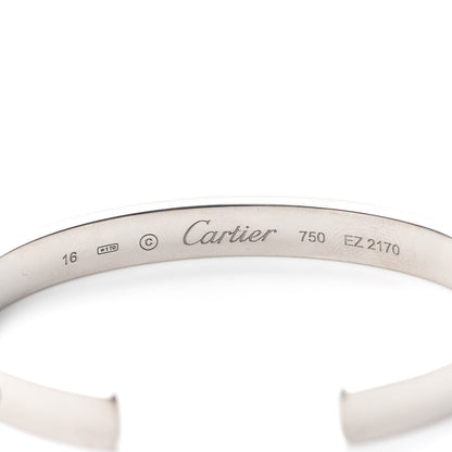 Cartier 18K White Gold LOVE Cuff Bracelet 16 4 of 4