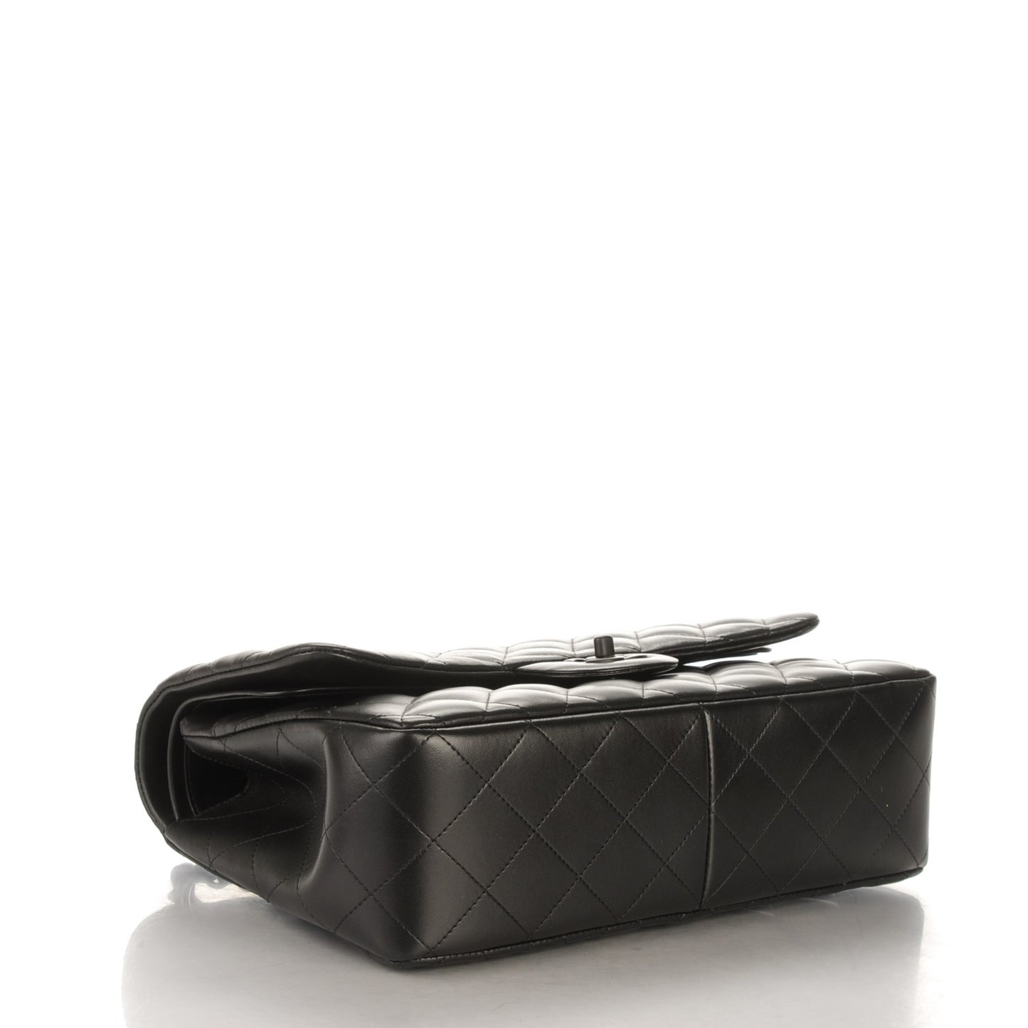 Lambskin Quilted Jumbo Double Flap So Black