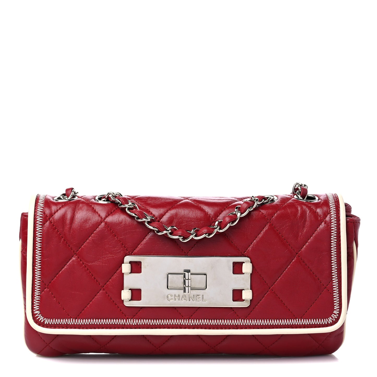 Lambskin Quilted East West Flap Red