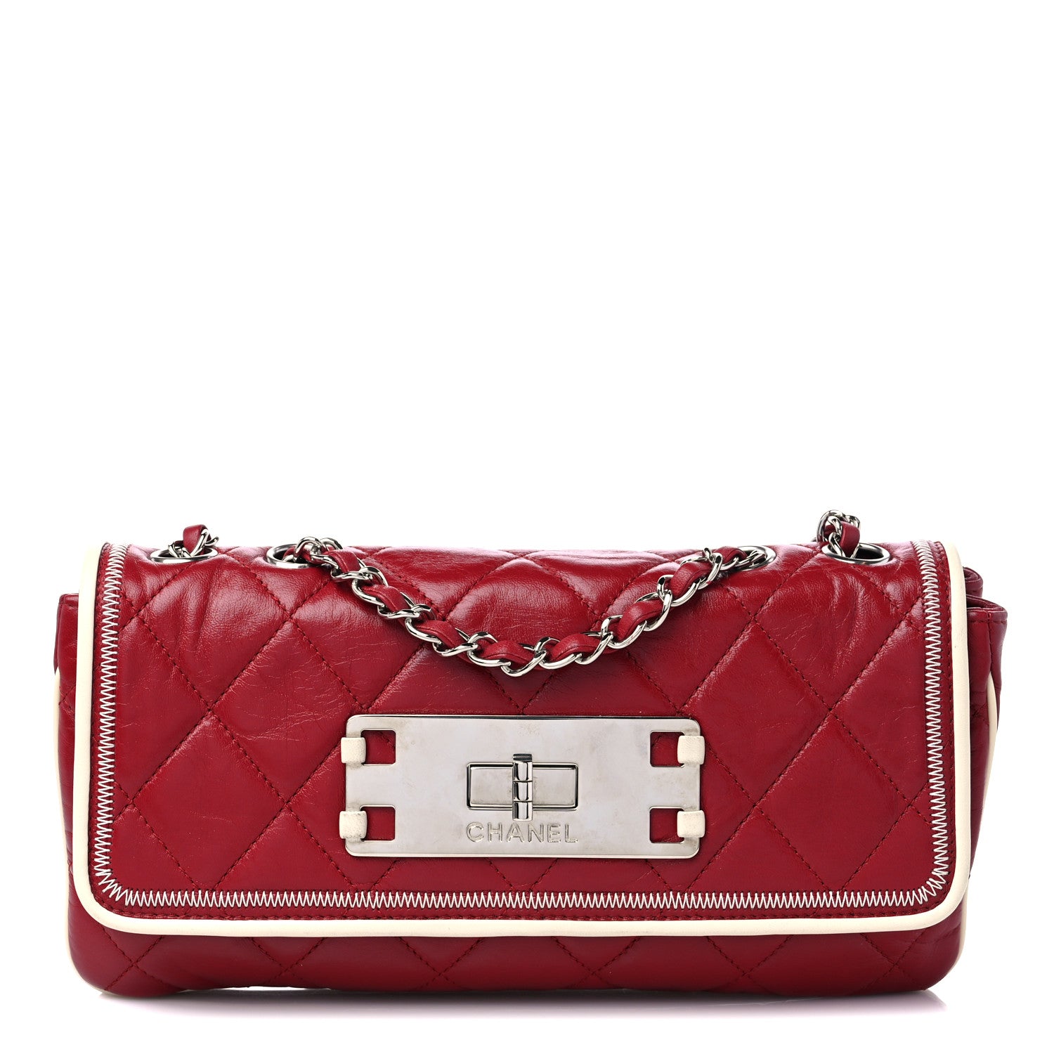 Chanel Lambskin Quilted East West Flap Red 1 of 10