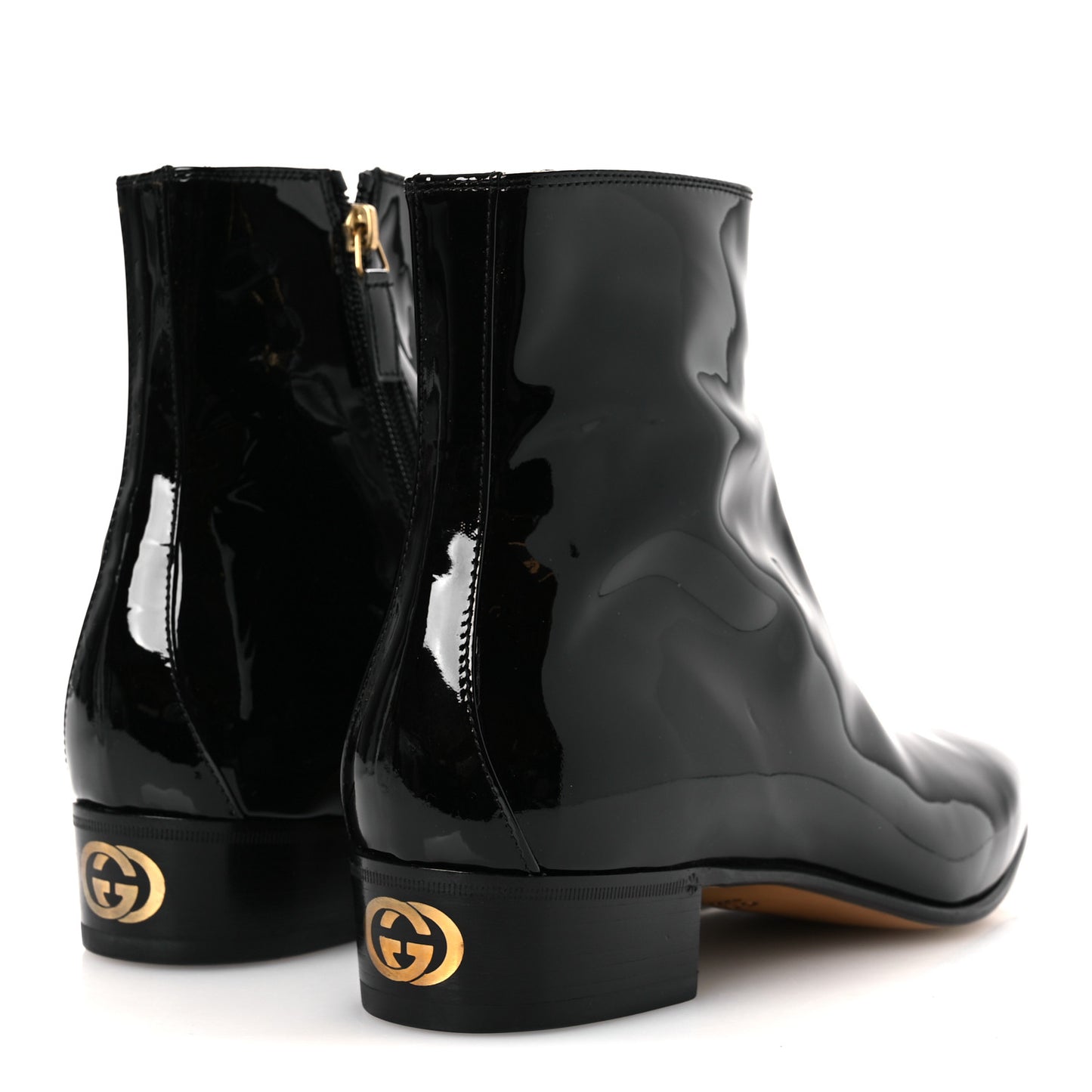 Vernice Crystal Mens Interlocking G Logo Ankle Booties  9 Black