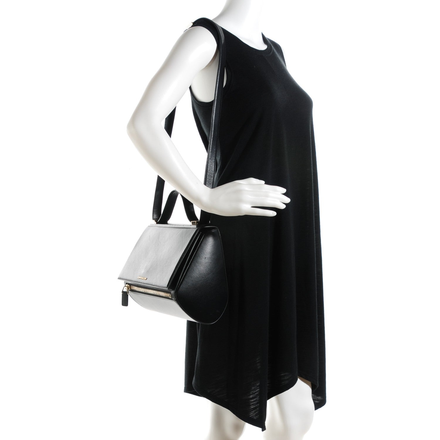 Givenchy Textured Calfskin Medium Pandora Box Crossbody Bag Black 2 of 7